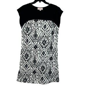 Stan Herman Womens Dress Black White Pockets Lounge Casual Small